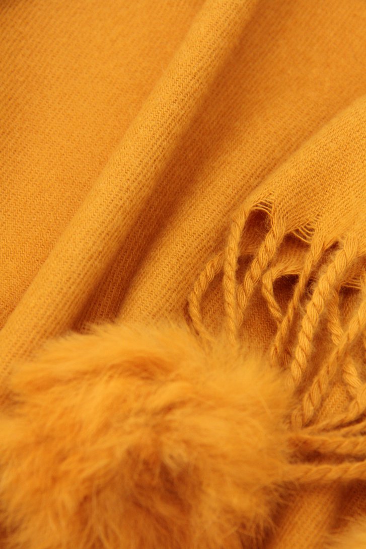 Echarpe ocre avec pompons de Liberty Island pour Femmes