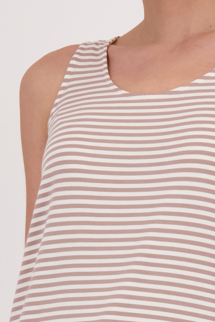 Ecru-beige gestreept topje met brede bandjes van Liberty Island voor Dames