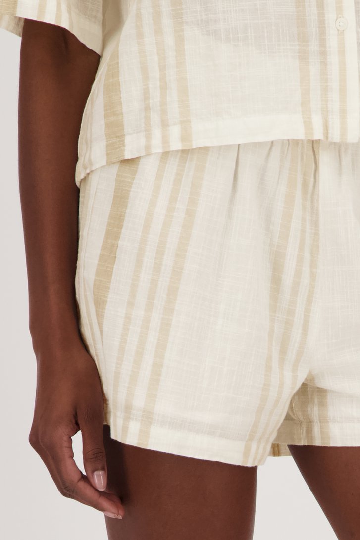 Ecru-beige gestreepte paperbag short van JDY voor Dames