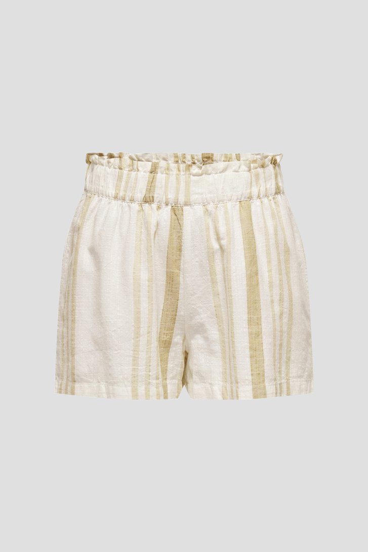 Ecru-beige gestreepte paperbag short van JDY voor Dames
