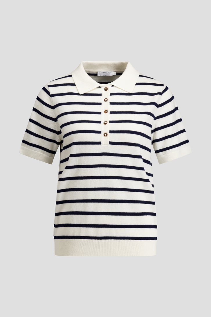 Productfoto 1 van Ecru-blauw gestreepte polo door Liberty Island voor Dames
