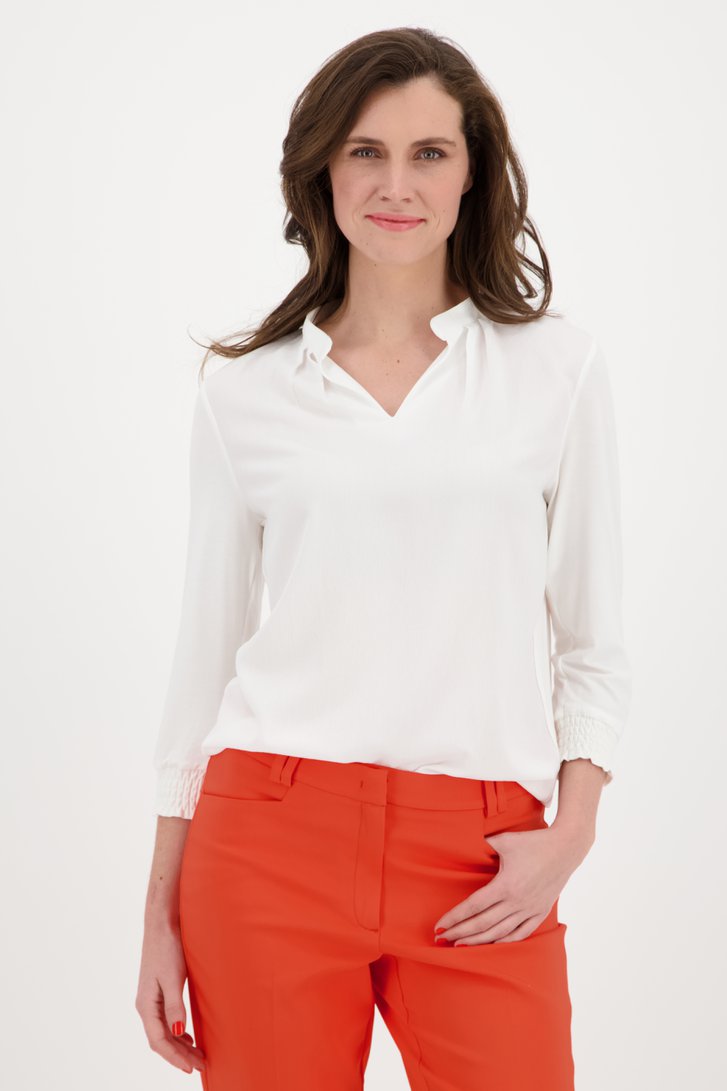 Ecru blouse in soepele stof van More & More voor Dames