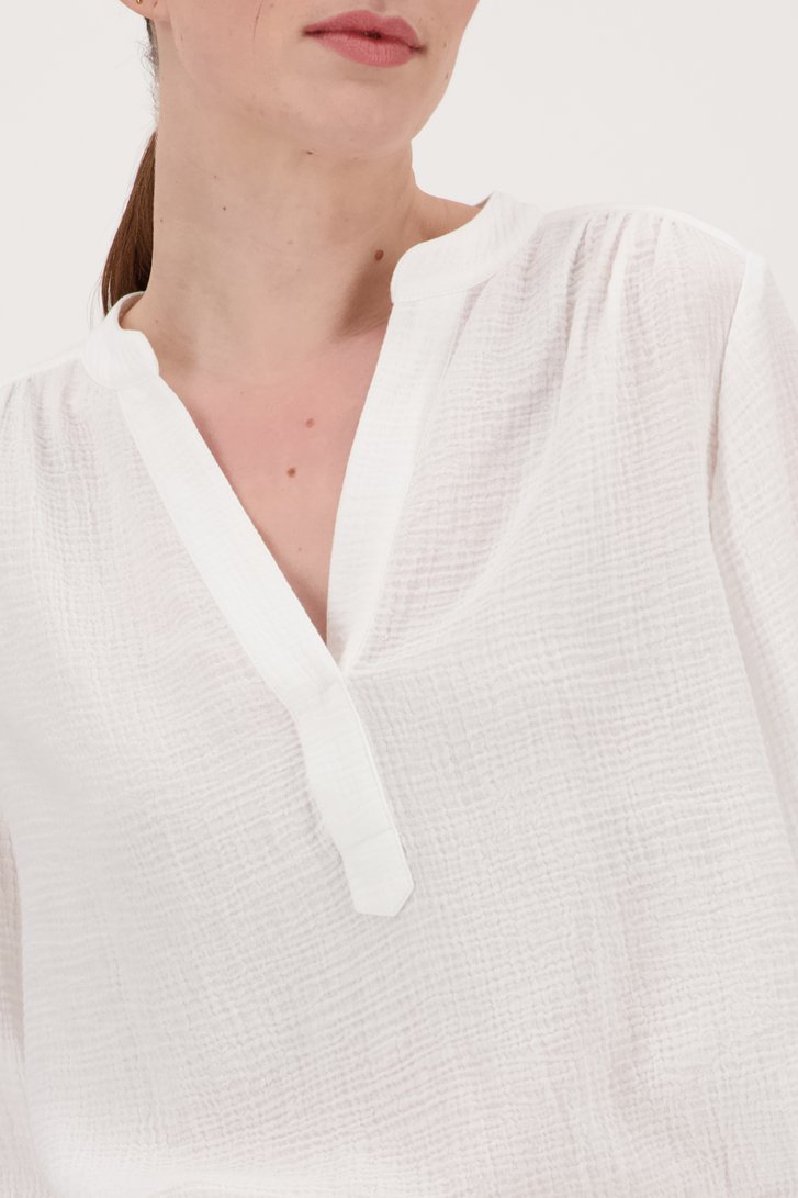 Ecru blouse in zachte textuurstof van Opus voor Dames