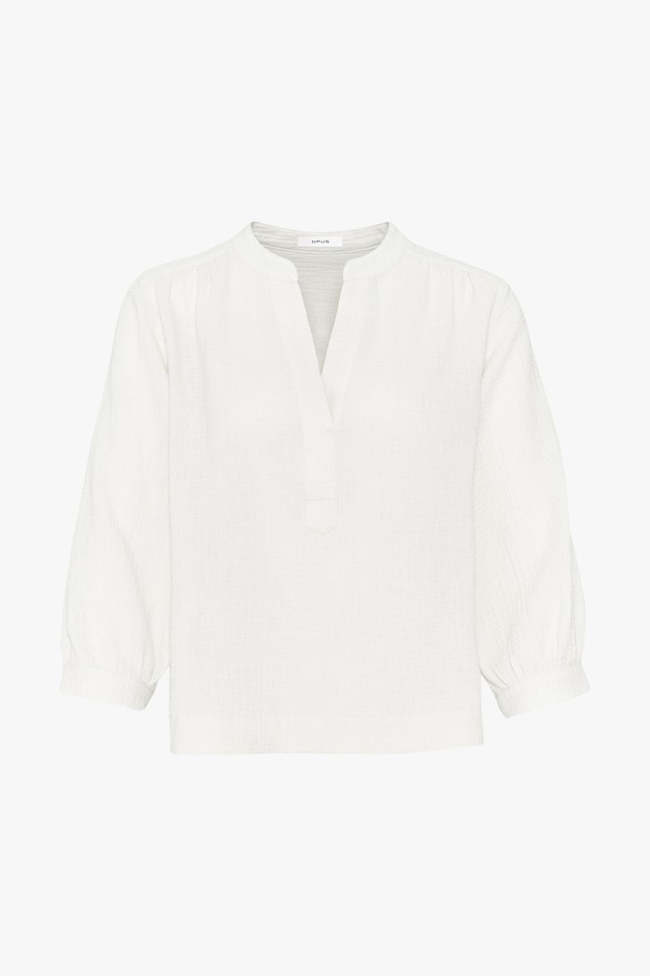 Ecru blouse in zachte textuurstof van Opus voor Dames