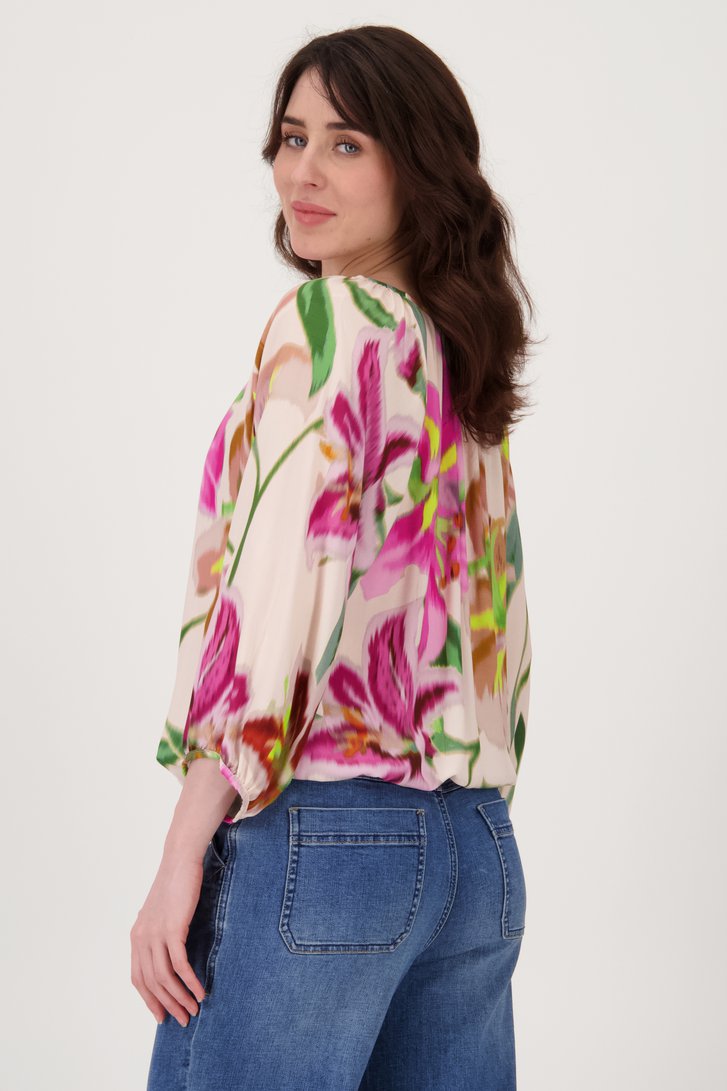 Ecru blouse met bloemen van Geisha voor Dames