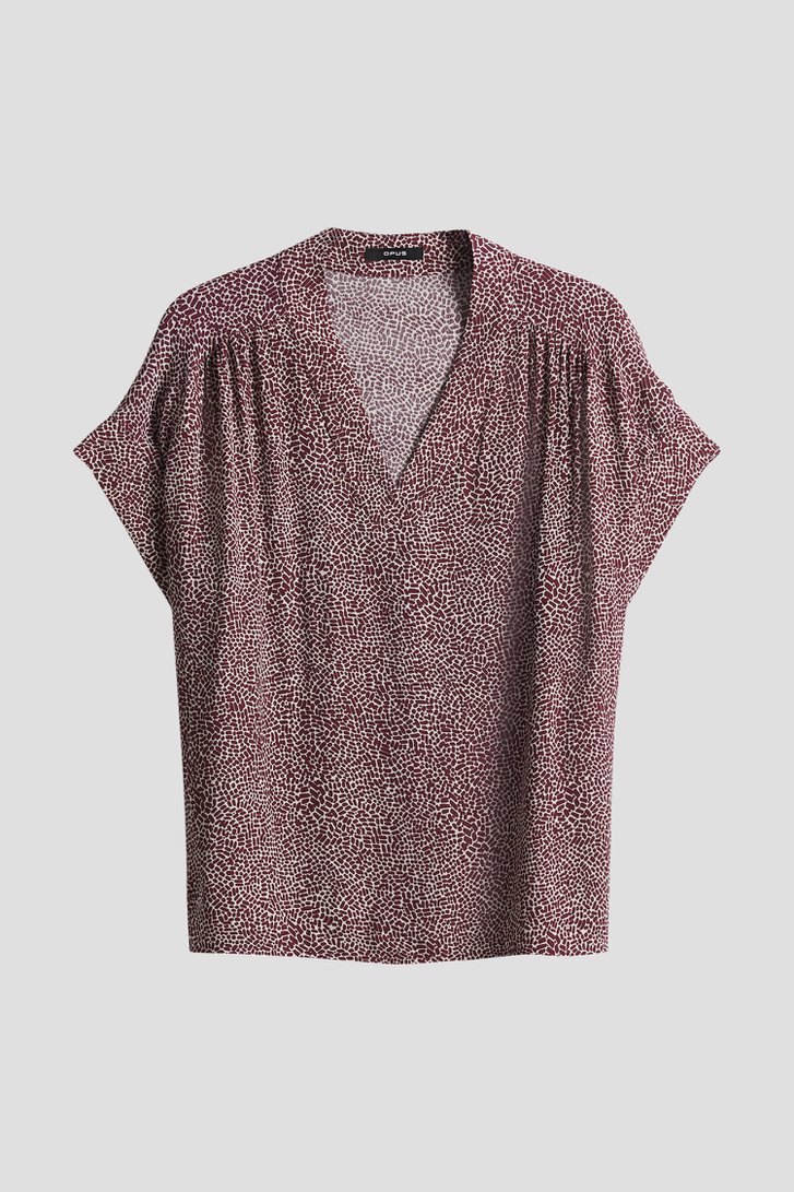 Ecru blouse met bordeaux print van Opus voor Dames