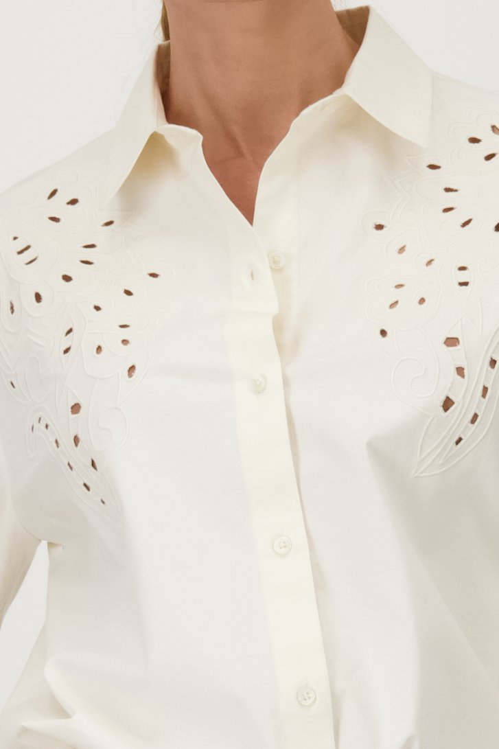Ecru blouse met broderie anglaise  van D'Auvry voor Dames