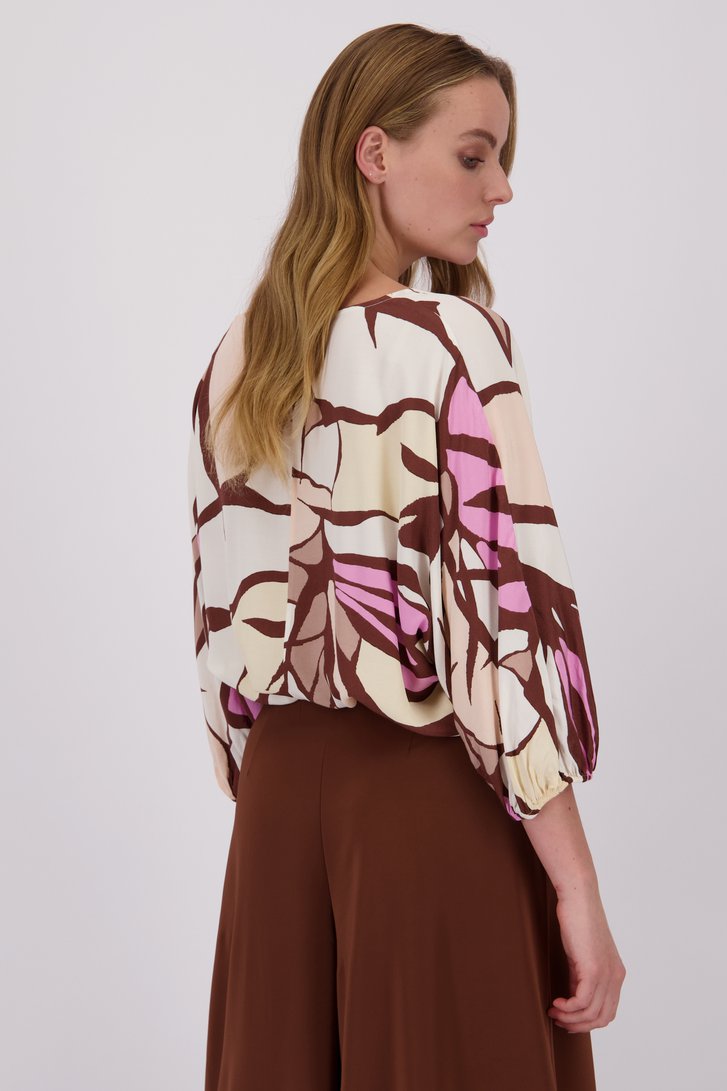 Ecru blouse met grafische print van D'Auvry voor Dames