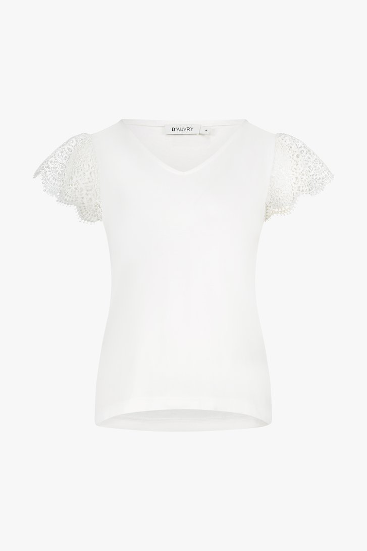 Ecru blouse met korte kapmouwtjes van D'Auvry voor Dames