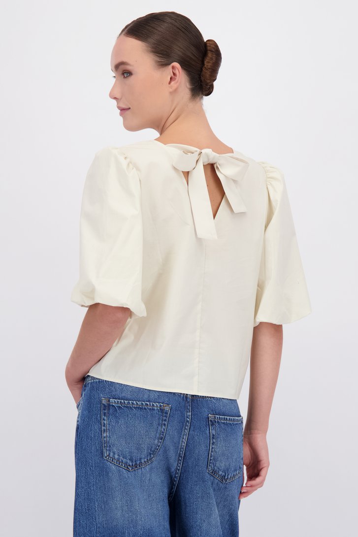 Achterkant van Ecru blouse met pofmouwen door JDY voor Dames