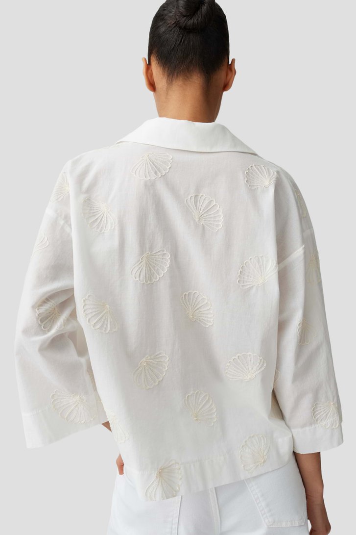 Achterkant van Ecru blouse met schelpen door Opus voor Dames