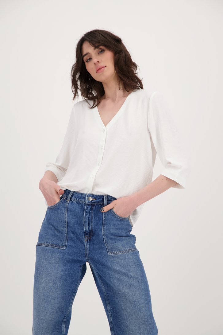 Voorkant van Ecru blouse met tetralook door JDY voor Dames