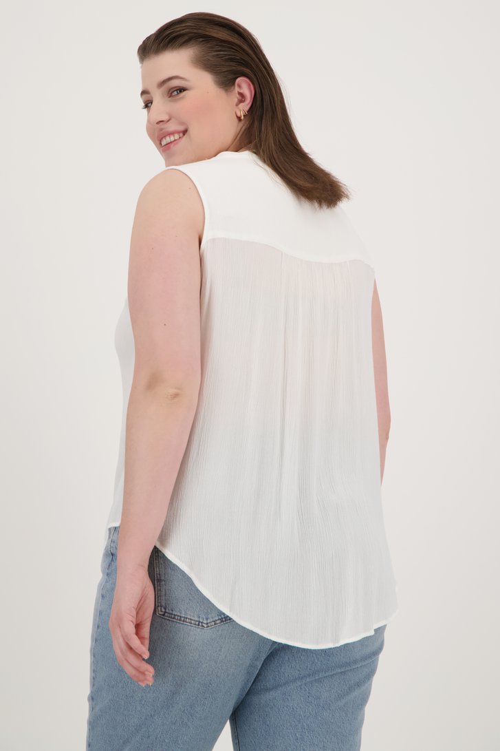 Ecru blouse zonder mouwen van Only Carmakoma voor Dames