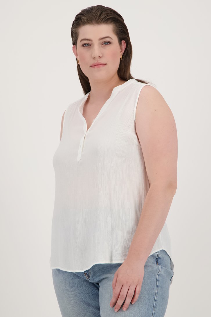 Ecru blouse zonder mouwen van Only Carmakoma voor Dames