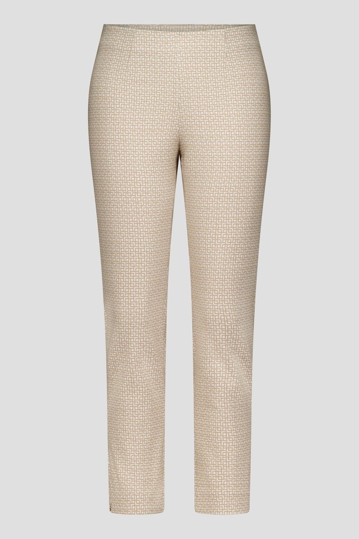 Ecru broek met beige print - 7/8 lengte van Liberty Island voor Dames