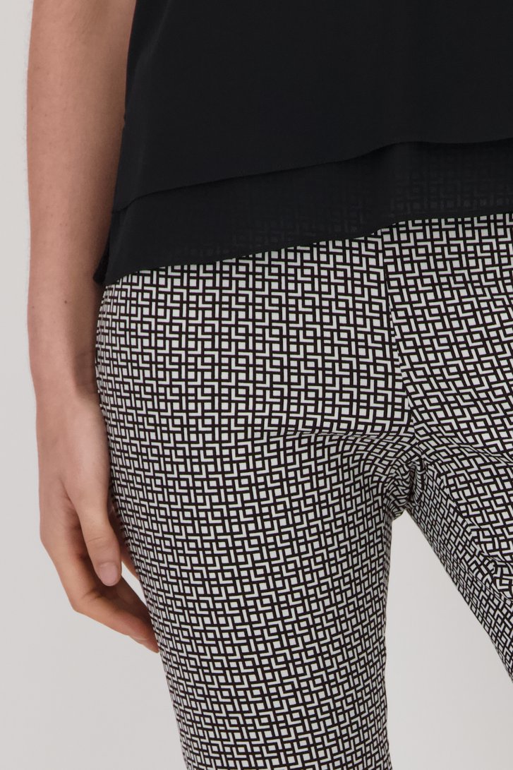 Ecru broek met navy print - 7/8 lengte van Liberty Island voor Dames