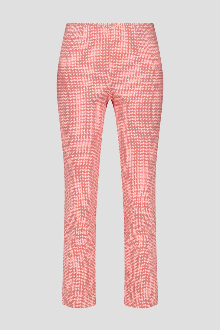 Ecru broek met roze print - 7/8 lengte van Liberty Island voor Dames
