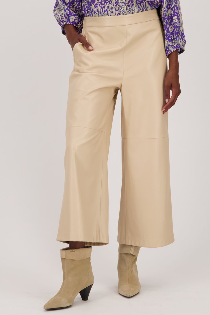 Ecru culotte met leather look van Louise voor Dames
