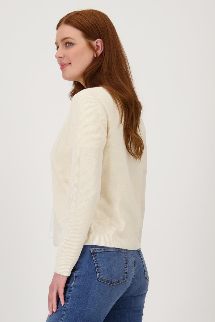 Ecru geribde cardigan zonder knopen van Liberty Loving nature voor Dames