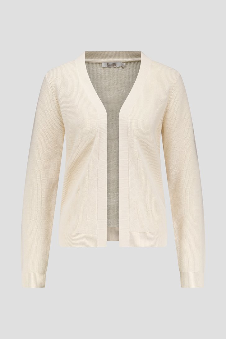 Ecru geribde cardigan zonder knopen van Liberty Loving nature voor Dames