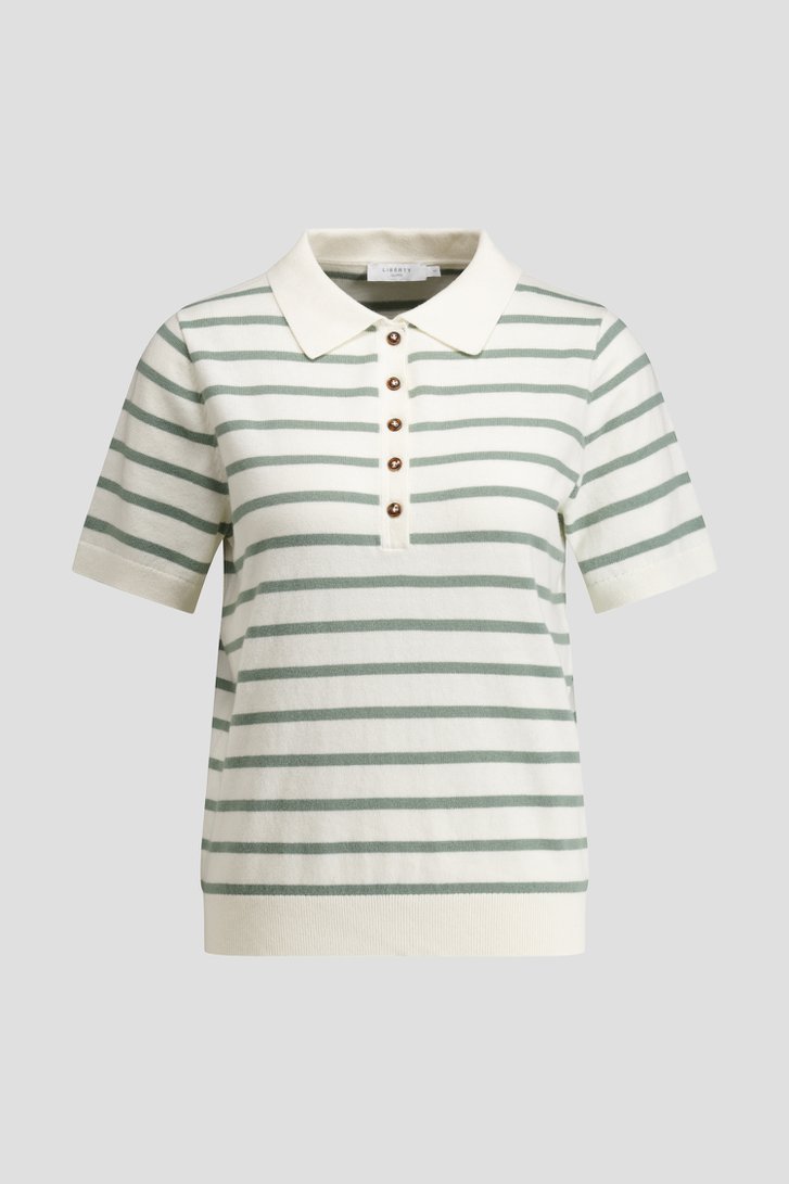 Productfoto 1 van Ecru-groen gestreepte polo  door Liberty Island voor Dames