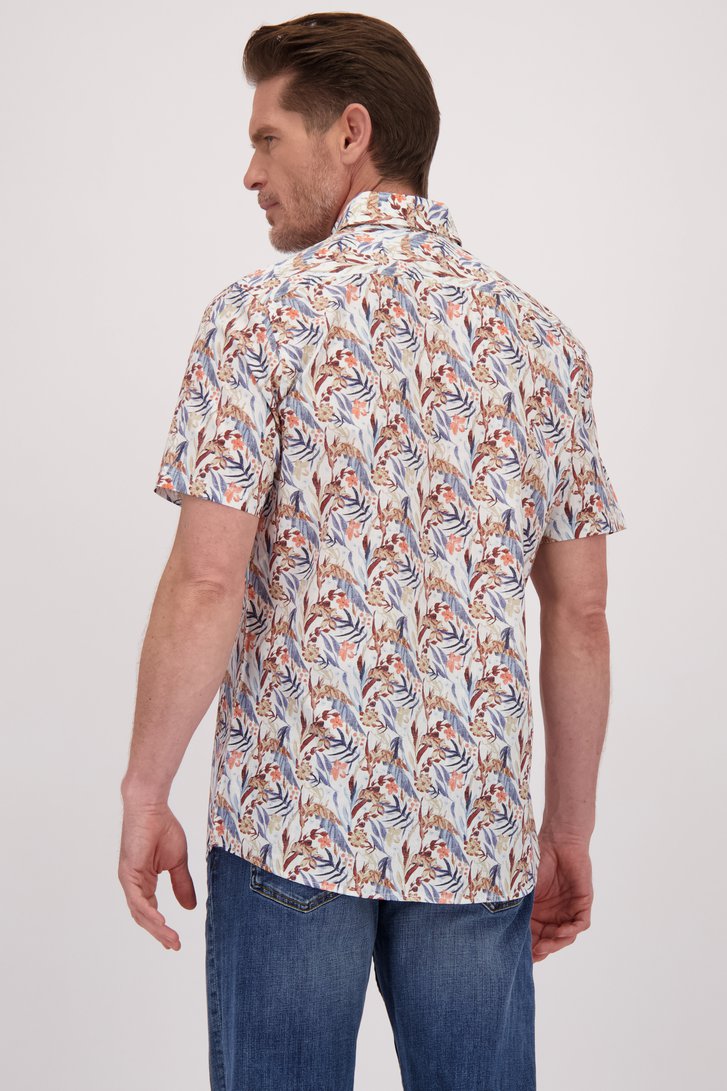 Achterkant van Ecru hemd met bloemenmotief - Regular fit door Dansaert Blue voor Heren