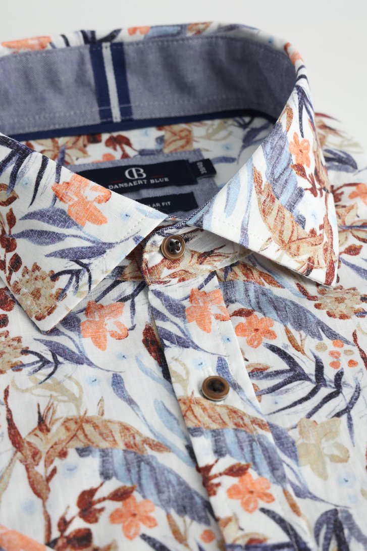 Productfoto 2 van Ecru hemd met bloemenmotief - Regular fit door Dansaert Blue voor Heren