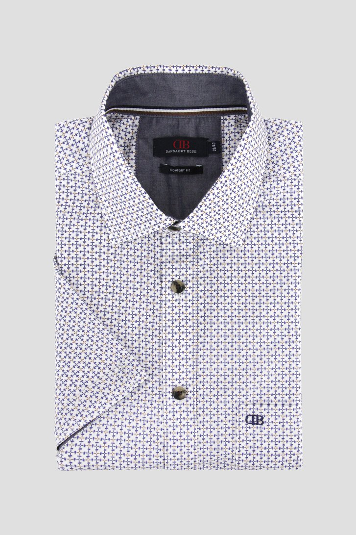 Ecru hemd met fijn patroon - comfort fit  van Dansaert Blue voor Heren