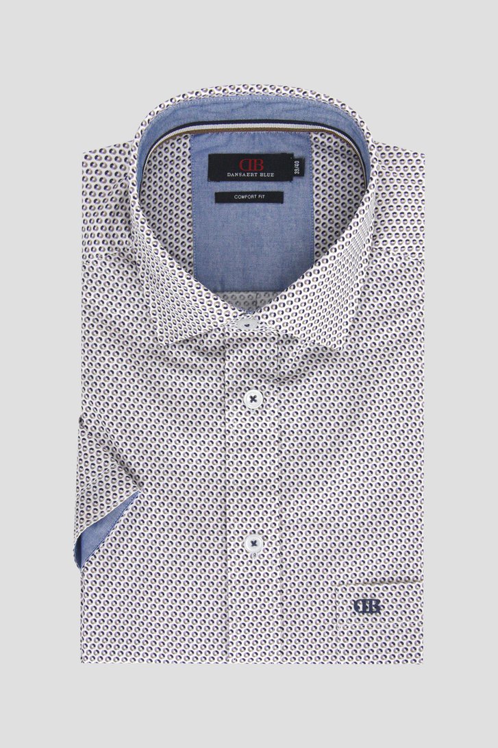 Ecru hemd met fijn patroon - comfort fit van Dansaert Blue voor Heren