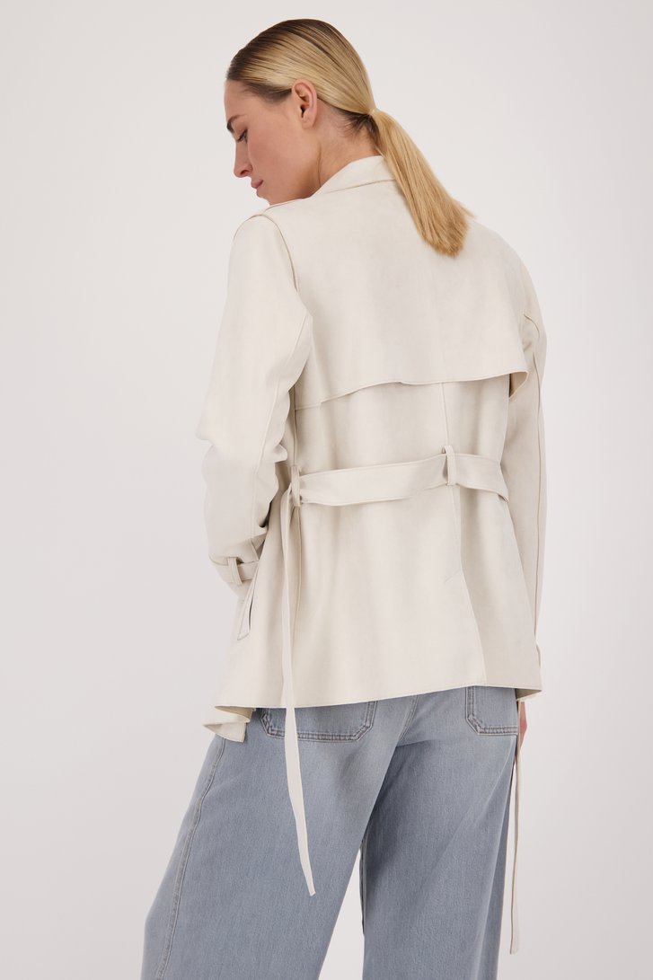 Ecru jas met suède look van Liberty Island voor Dames