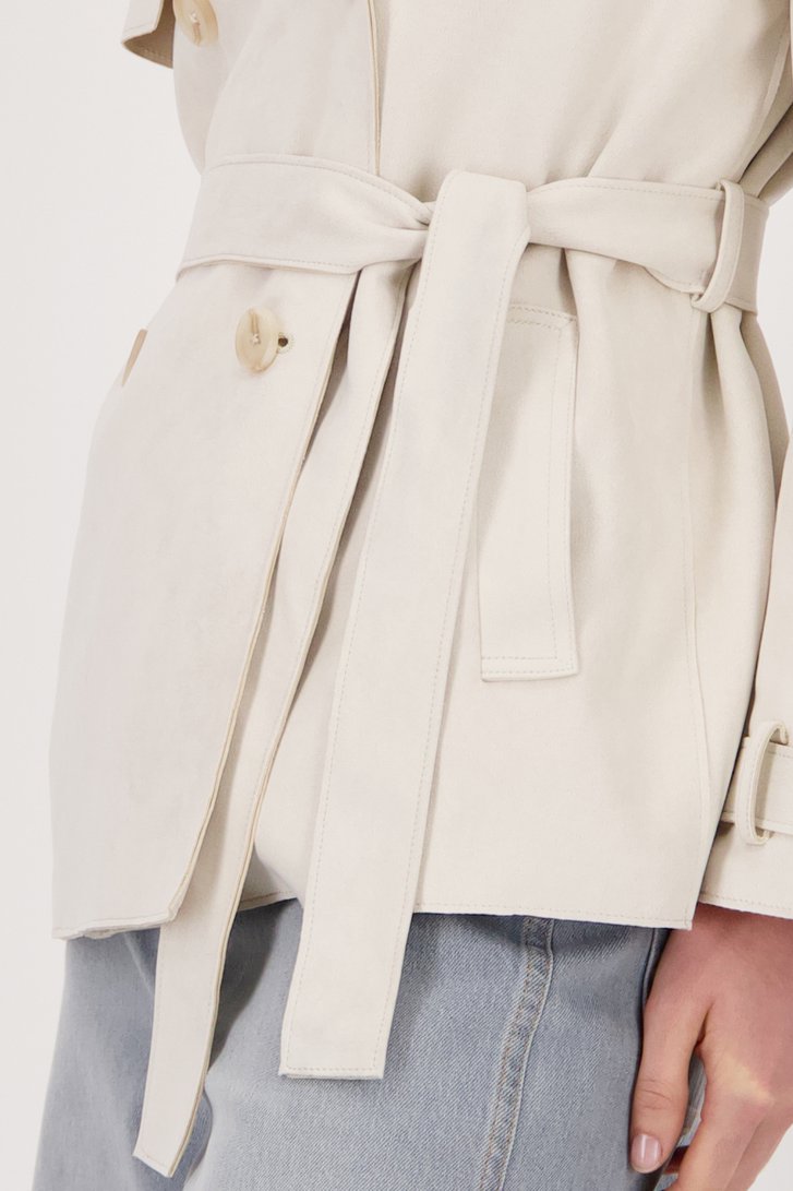 Ecru jas met suède look van Liberty Island voor Dames