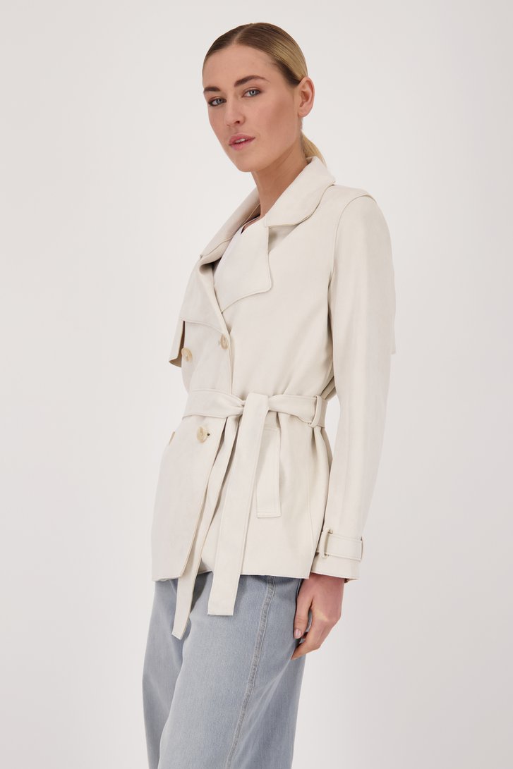 Ecru jas met suède look van Liberty Island voor Dames
