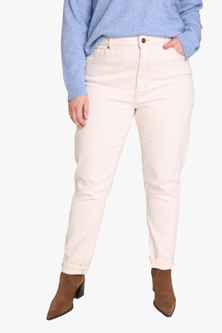 Ecru jeans - mom fit van Only Carmakoma voor Dames
