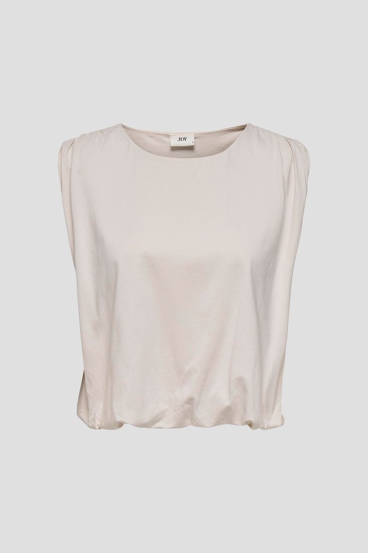 Ecru mouwloos T-shirt met elastische zoom van JDY voor Dames