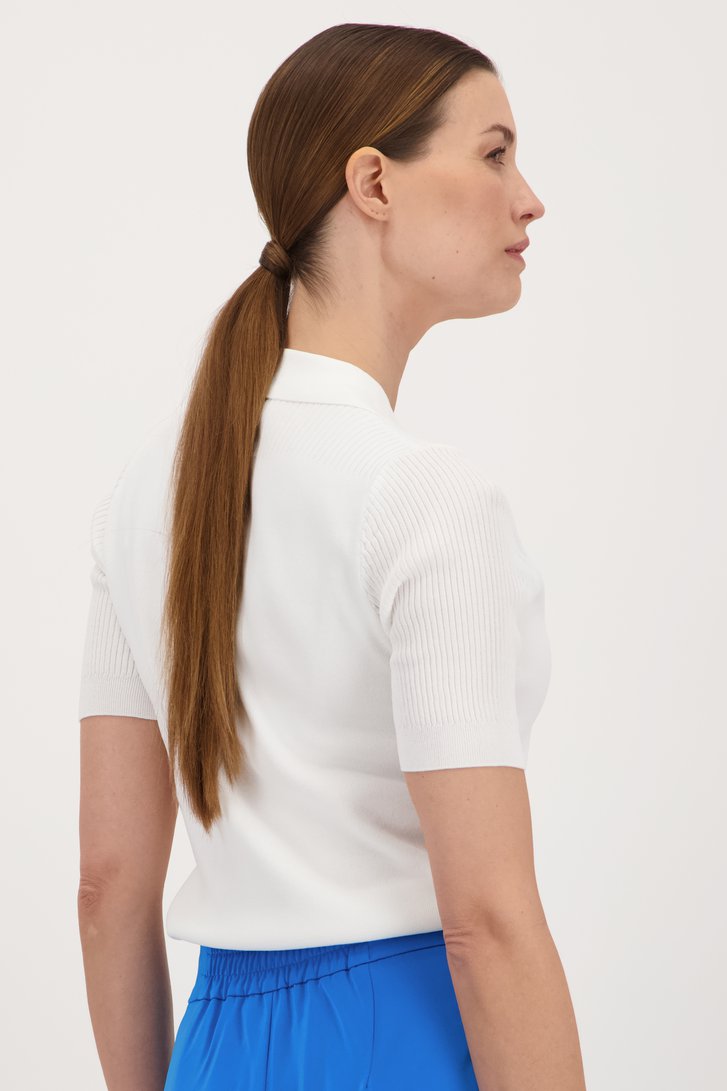 Ecru polo in fijn tricot van D'Auvry voor Dames