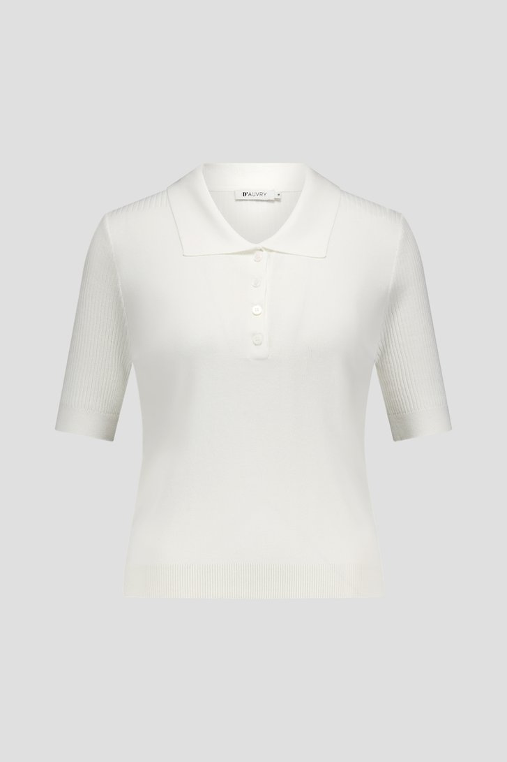 Ecru polo in fijn tricot van D'Auvry voor Dames