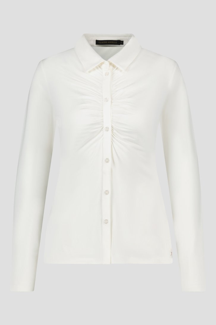 Ecru polo met lange mouwen van Claude Arielle voor Dames