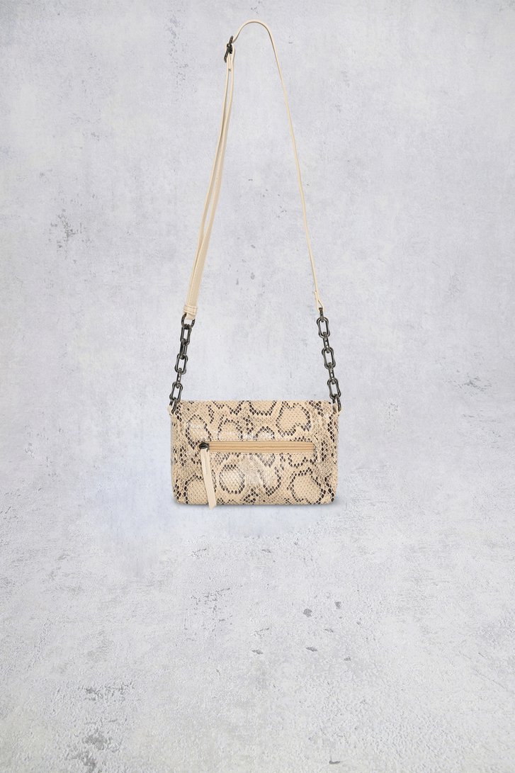 Achterkant van Ecru schoudertas met slangenprint door Bulaggi voor Dames