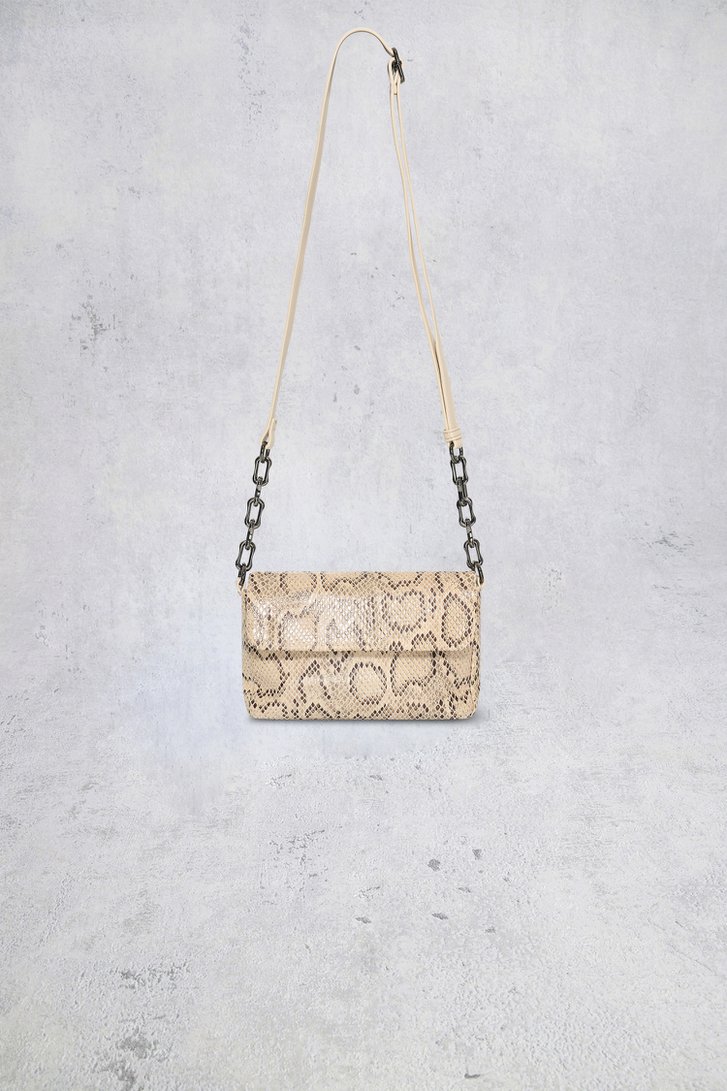 Voorkant van Ecru schoudertas met slangenprint door Bulaggi voor Dames
