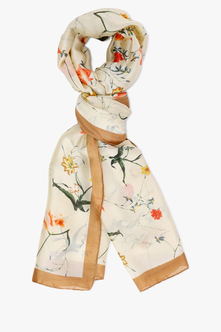 Ecru sjaaltje met fijne bloemenprint van Liberty Island voor Dames