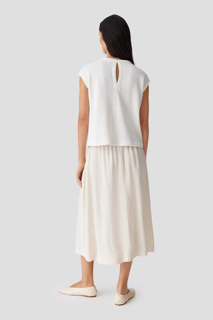 Ecru T-shirt met gebreide look  van Opus voor Dames