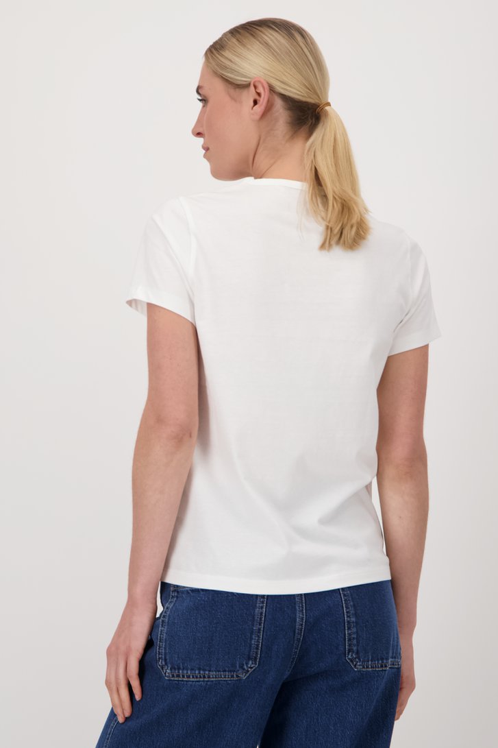 Ecru T-shirt met ronde hals van Liberty Island voor Dames