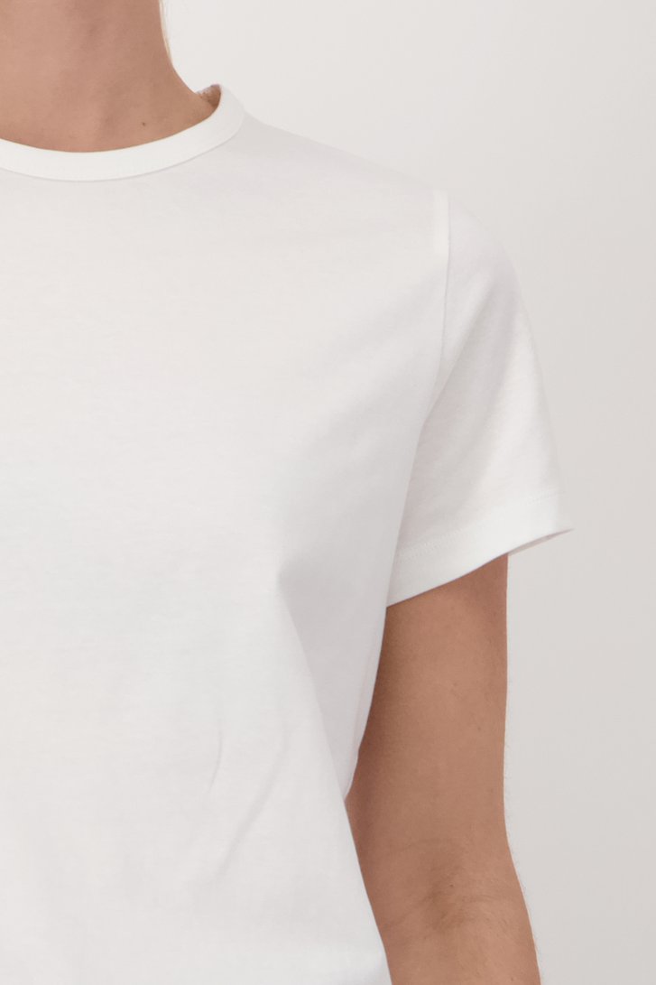 Ecru T-shirt met ronde hals van Liberty Island voor Dames