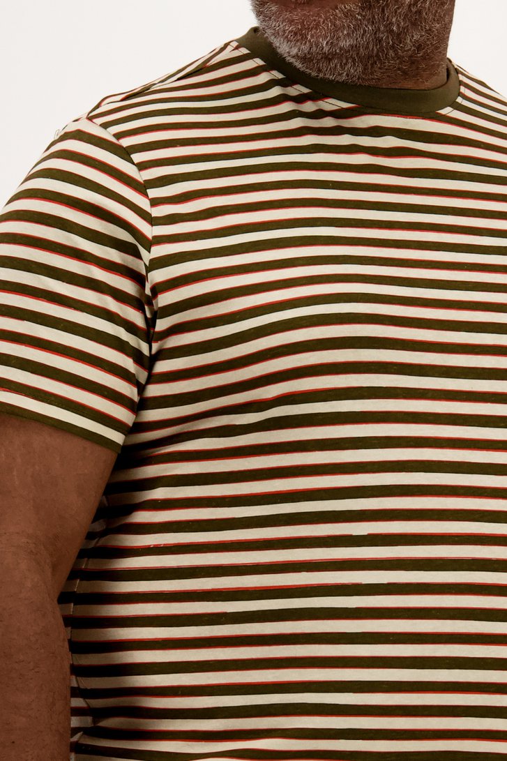 Ecru T-shirt met strepen van Jefferson voor Heren