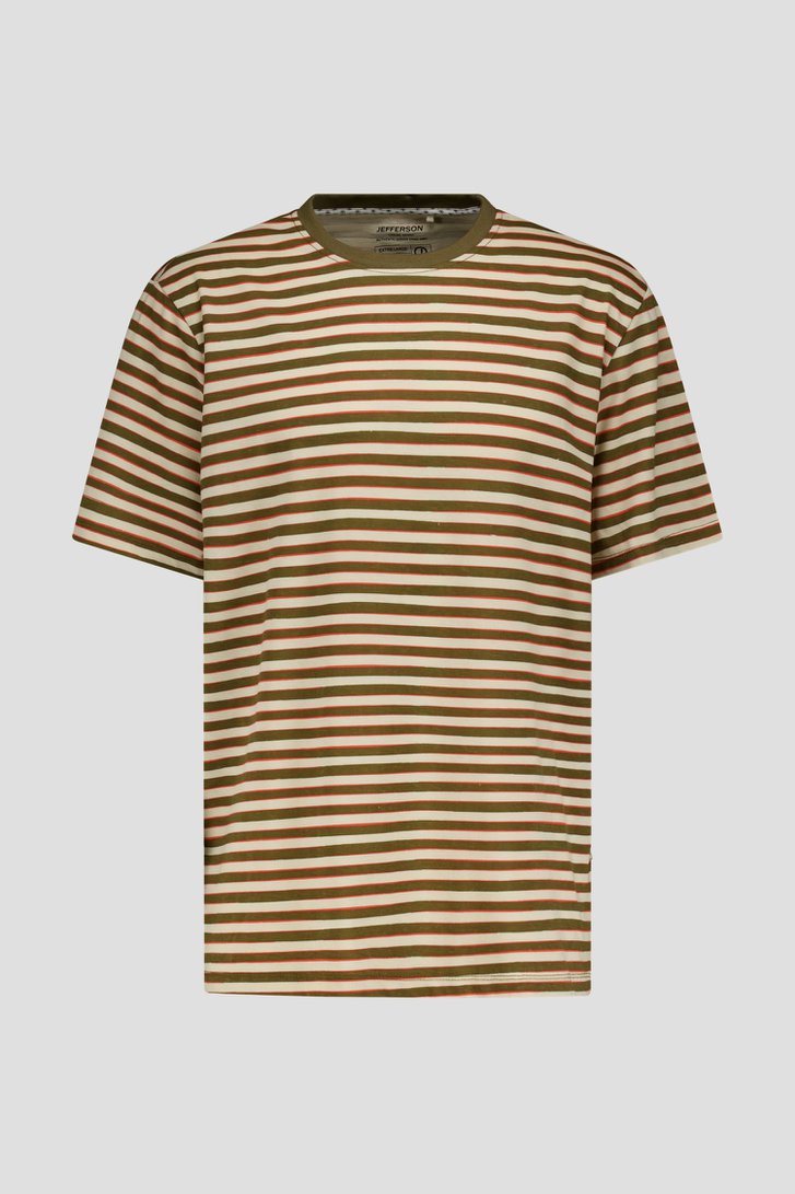 Ecru T-shirt met strepen van Jefferson voor Heren