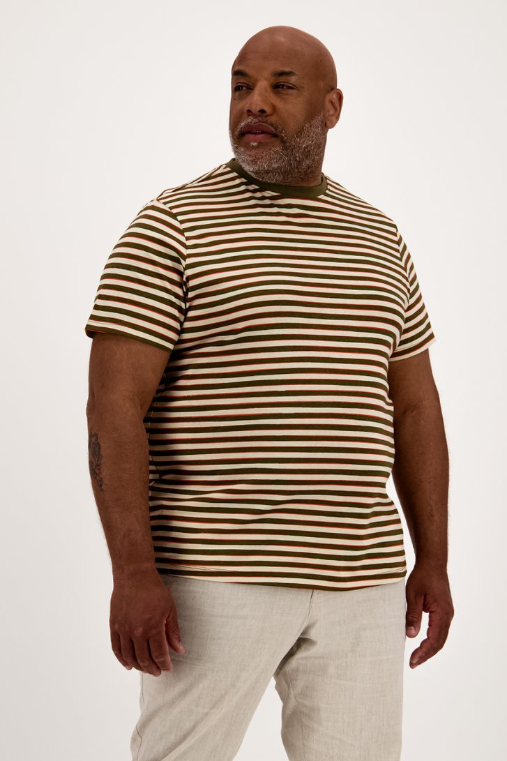 Ecru T-shirt met strepen van Jefferson voor Heren