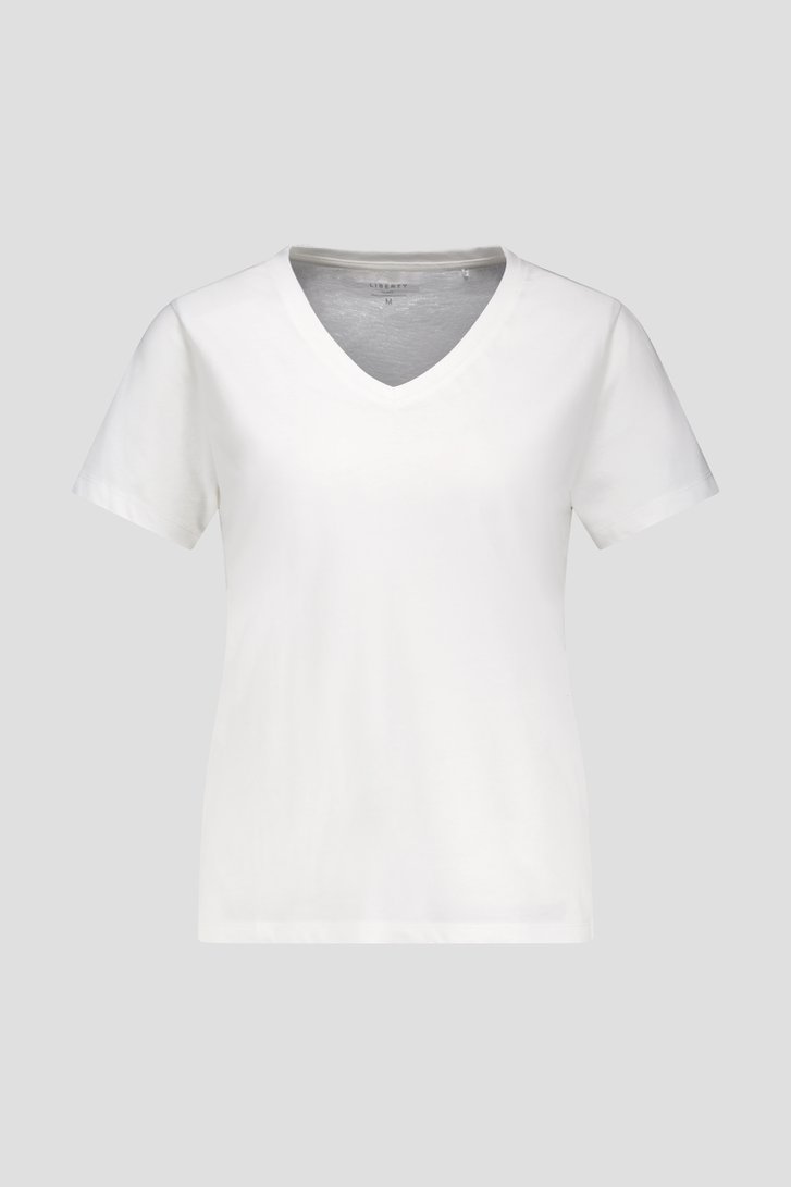 Ecru T-shirt met V- hals van Liberty Island voor Dames