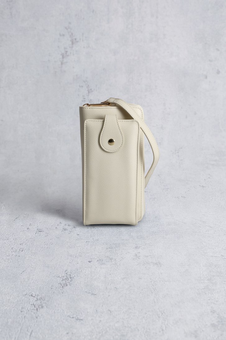 Voorkant van Ecru telefoontasje met portemonnee door Liberty Island voor Dames