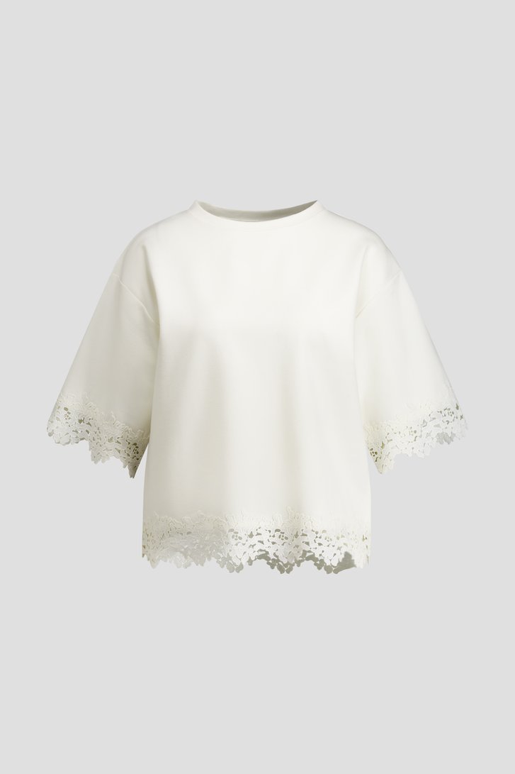 Productfoto 1 van Ecru top met broderie door D'Auvry voor Dames