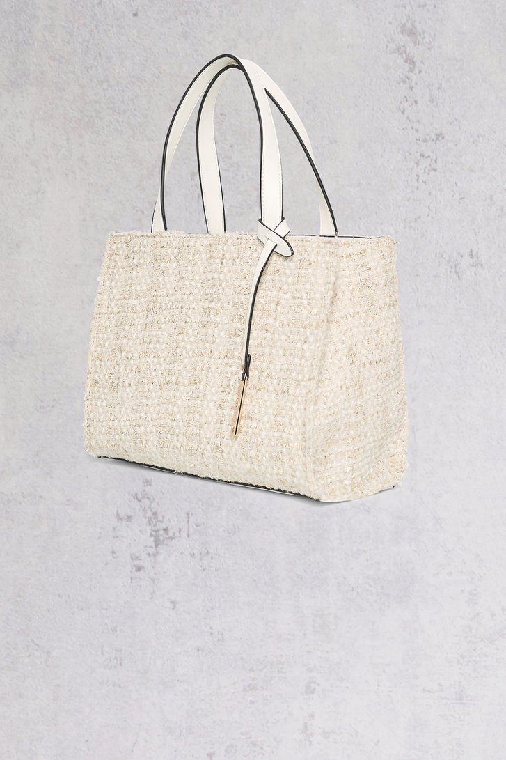 Ecru-witte bouclé shopper met glitter van Bulaggi voor Dames